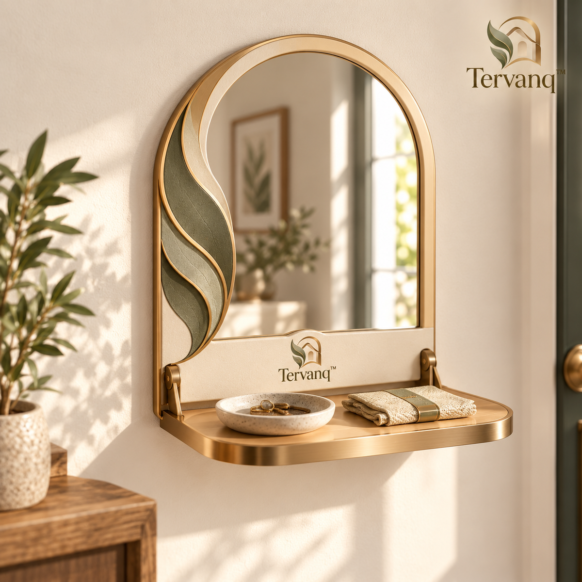 TERVANQ™ FoldShelf Accent Mirror