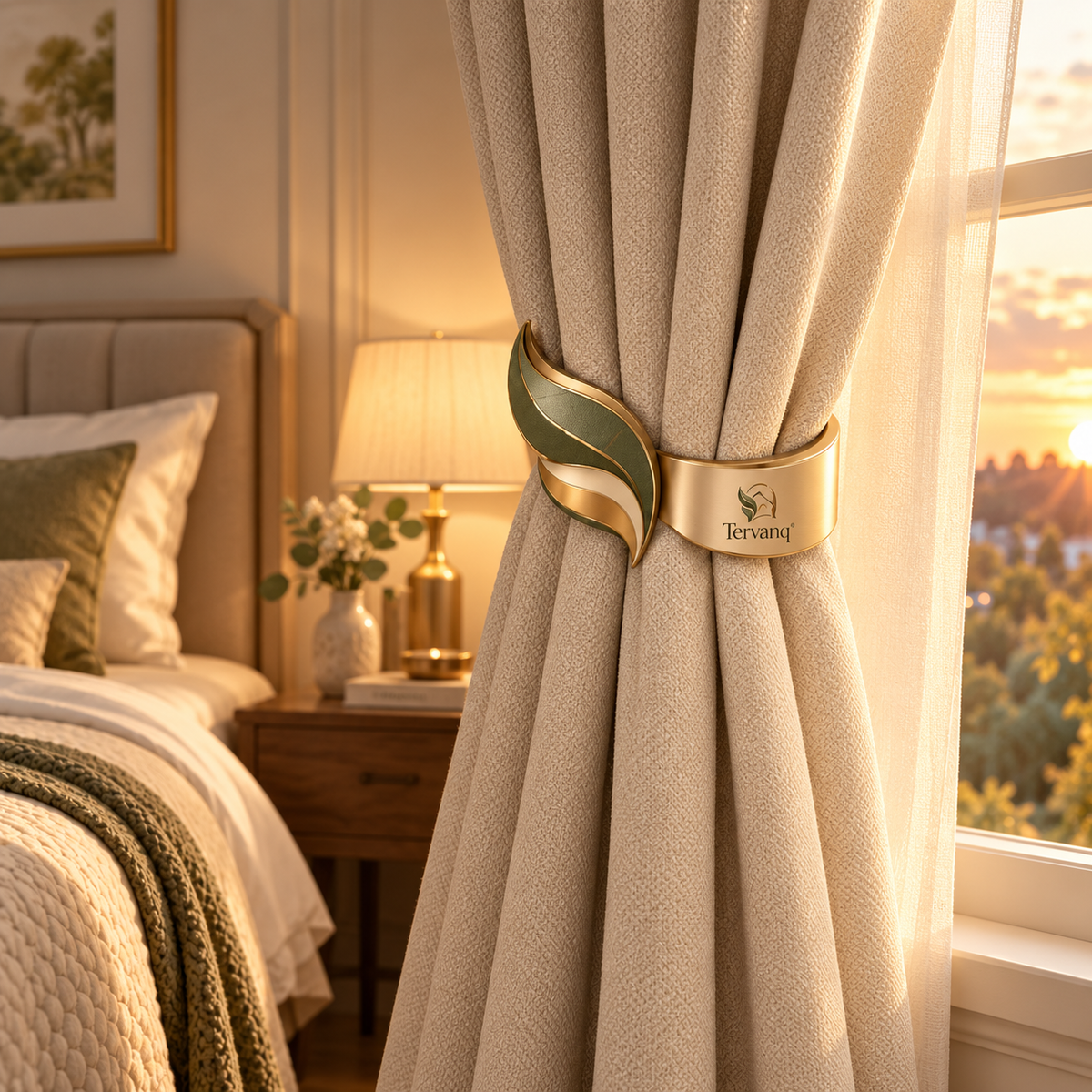 TERVANQ™ ReversibleLeaf Curtain Tieback