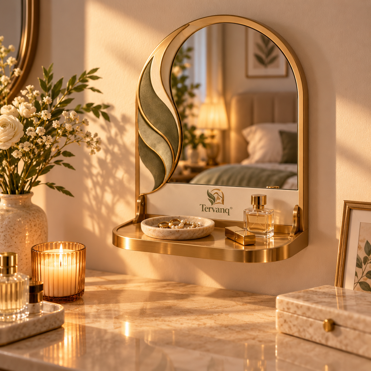 TERVANQ™ FoldShelf Accent Mirror